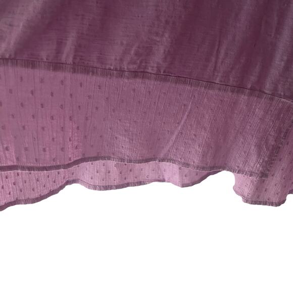 LOGO Women's Size Medium Lilac Purple Textured Swiss Dot Blouse Top - Picture 4 of 10